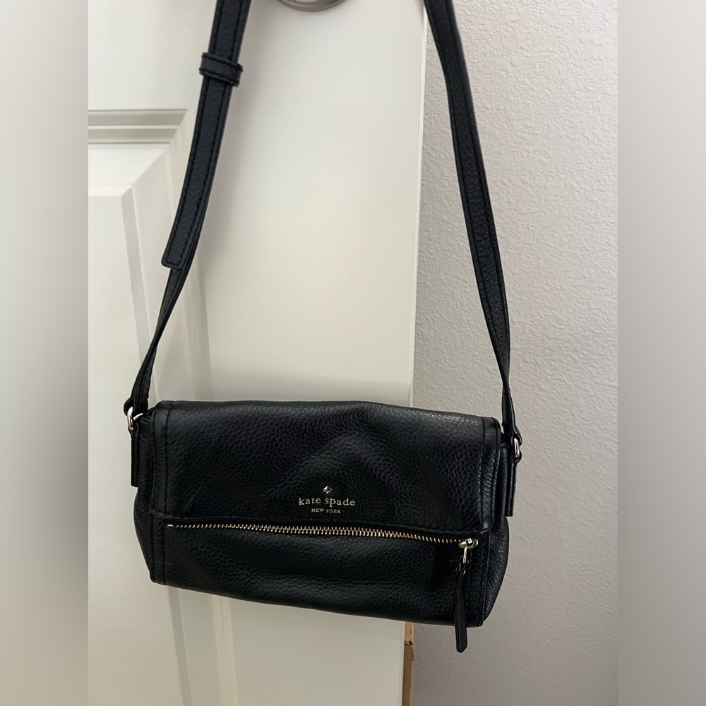 Kate Spade Black Pebble Leather Crossbody Bag